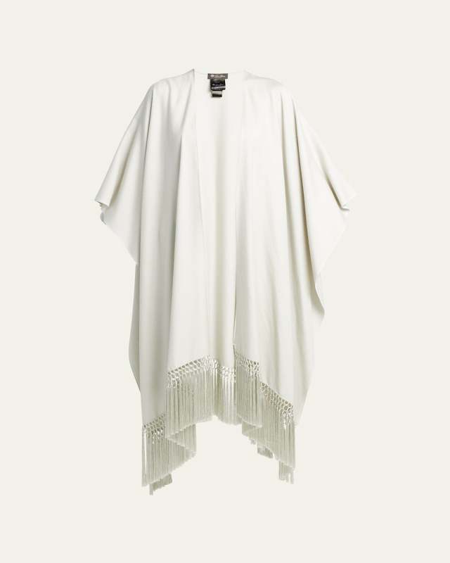 Izumi Fringed Cashmere & Silk Cape